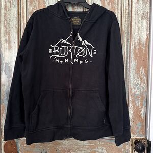 Burton Hoodie Mens L 48" Large Full Zip Heather Gray Jacket Sweatshirt Snowboard